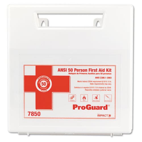 Impact First Aid Kit For 50 People 194 Pieces Plastic Case - Janitorial & Sanitation - Impact®