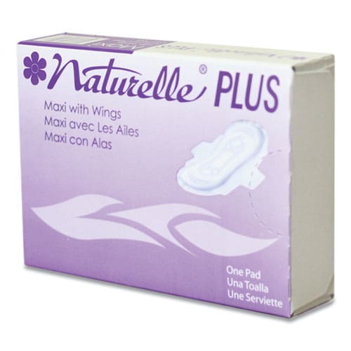 Impact Naturelle Maxi Pads Plus #4 With Wings 250 Individually Wrapped/carton - Janitorial & Sanitation - Impact®