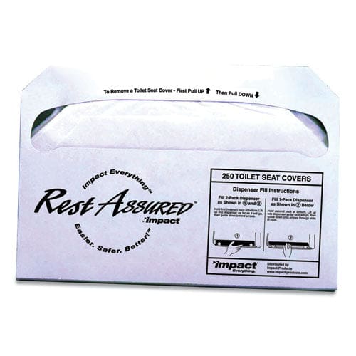 Impact Rest Assured Seat Covers 14.25 X 16.85 White 250/pack 20 Packs/carton - Janitorial & Sanitation - Impact®