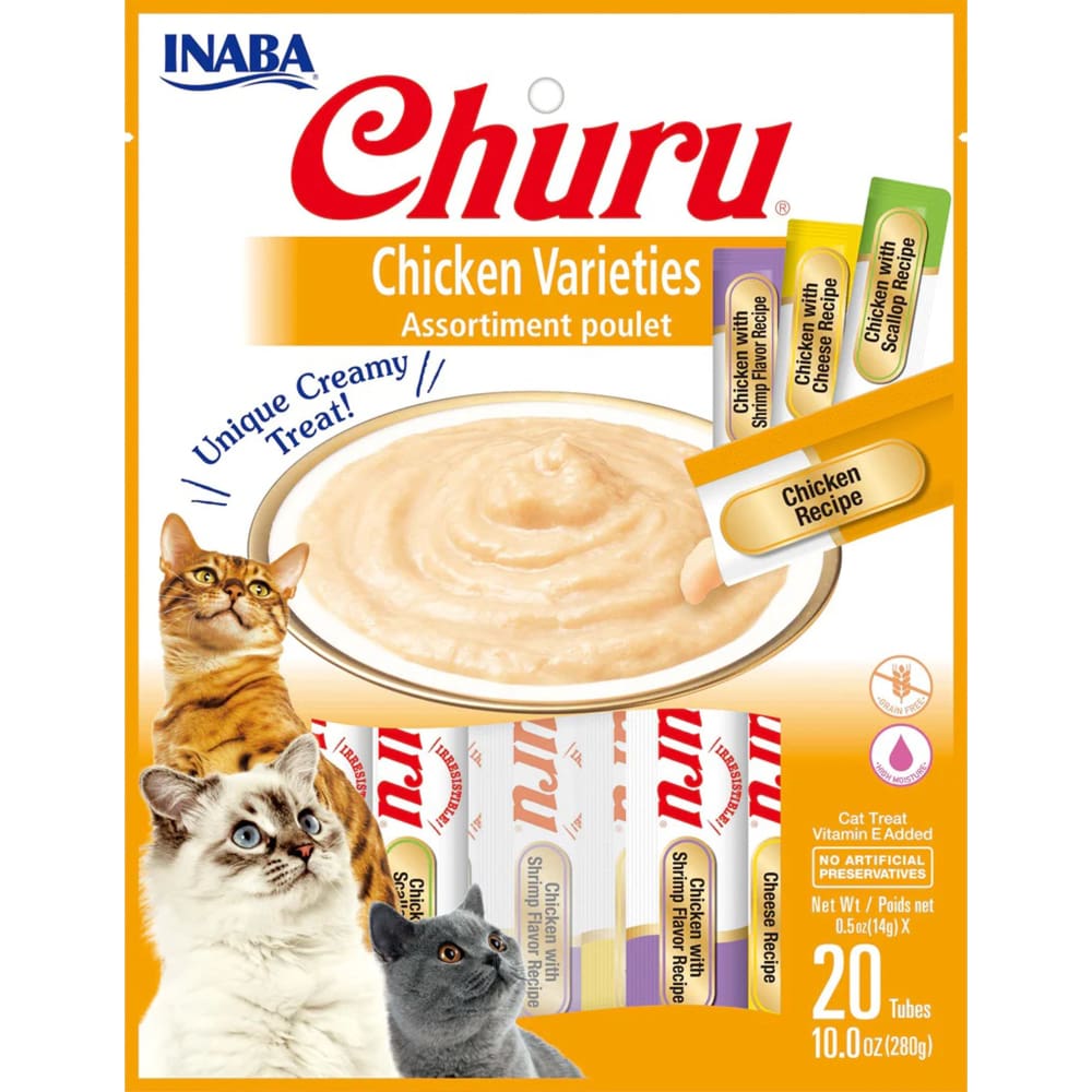 Inaba Cat Churu Chicken 20Ct-5Zvariety Bag - Pet Supplies - Inaba