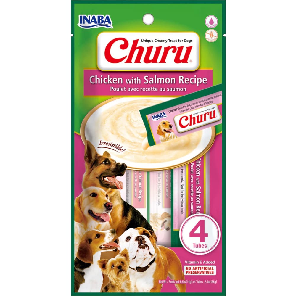 Inaba Dog Churu Tubes Chicken Salmon 6Ct-2Oz - Pet Supplies - Inaba