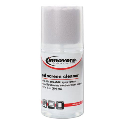 Innovera Anti-static Gel Screen Cleaner With Gray Microfiber Cloth 4 Oz Spray Bottle - School Supplies - Innovera®