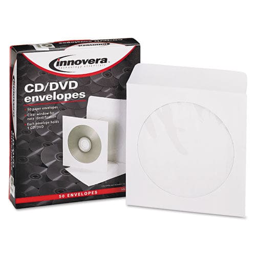 Innovera Cd/dvd Envelopes Clear Window 1 Disc Capacity White 50/pack - Technology - Innovera®