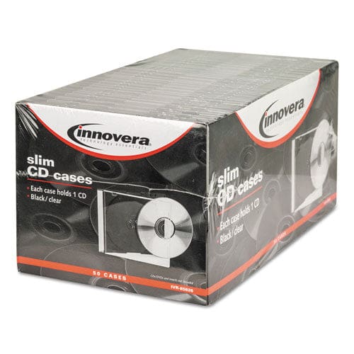 Innovera Cd/dvd Slim Jewel Cases Clear/black 50/pack - Technology - Innovera®