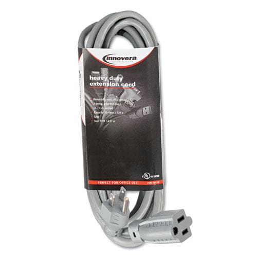 Innovera Indoor Heavy-duty Extension Cord 15 Ft 13 A Gray - Technology - Innovera®