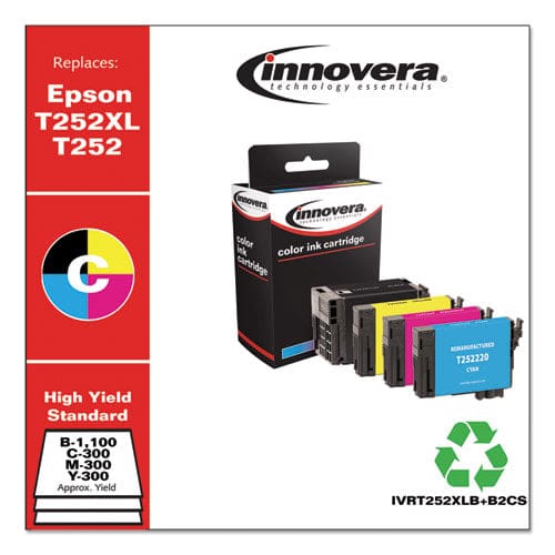 Innovera Remanufactured Black/cyan/magenta/yellow Ink Replacement For T252xl/t252 (t252xl-bcs) 1,100/300 Page-yield - Technology - Innovera®