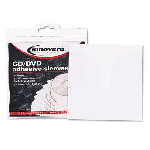 Innovera Self-adhesive Cd/dvd Sleeves 1 Disc Capacity Clear 10/pack - Technology - Innovera®