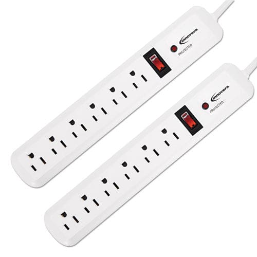 Innovera Surge Protector 6 Ac Outlets 4 Ft Cord 540 J White 2/pack - Technology - Innovera®
