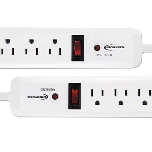 Innovera Surge Protector 6 Ac Outlets 4 Ft Cord 540 J White 2/pack - Technology - Innovera®