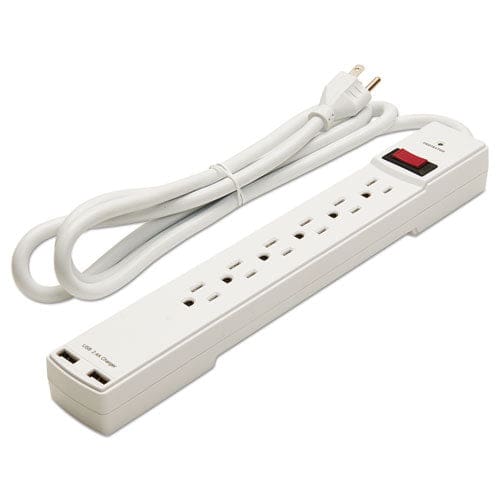 Innovera Surge Protector 6 Ac Outlets/2 Usb Ports 6 Ft Cord 1,080 J White - Technology - Innovera®