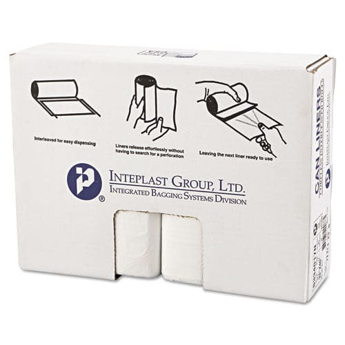 Inteplast Group High-density Interleaved Commercial Can Liners 33 Gal 17 Microns 33 X 40 Clear 25 Bags/roll 10 Rolls/carton - Janitorial &