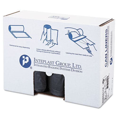 Inteplast Group High-density Interleaved Commercial Can Liners 60 Gal 17 Microns 38 X 60 Black 25 Bags/roll 8 Rolls/carton - Janitorial &