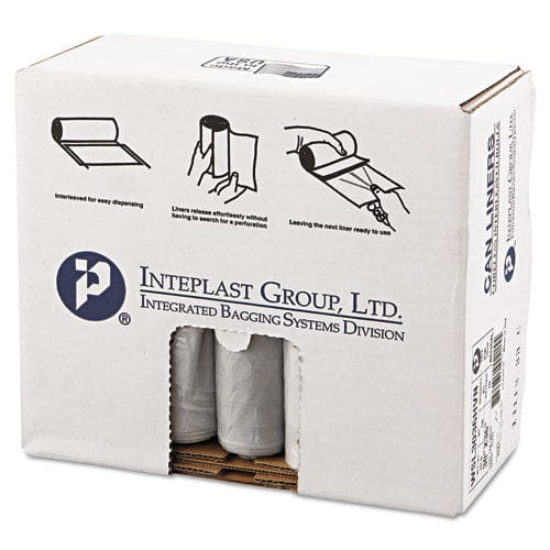 Inteplast Group Low-density Commercial Can Liners 30 Gal 0.58 Mil 30 X 36 Clear 25 Bags/roll 10 Rolls/carton - Janitorial & Sanitation -