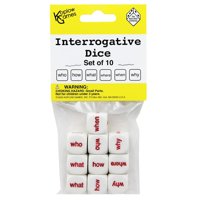 Interrogative Dice Set Of 10 (Pack of 8) - Dice - Koplow Games Inc.