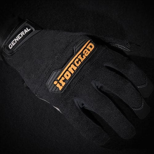 Ironclad General Utility Spandex Gloves Black Medium Pair - Office - Ironclad