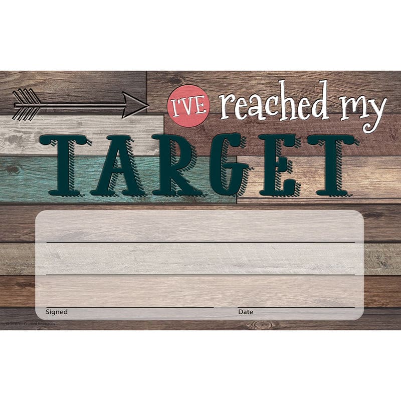 Ive Reached My Target Awards Home Sweet Classroom (Pack of 10) - Awards - Teacher Created Resources