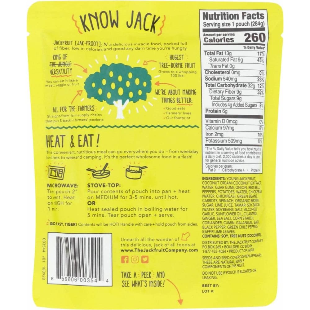 JACKFRUIT Grocery > Pantry > Food JACKFRUIT Meal Shlf St Cocnt Veg Ch, 10 oz