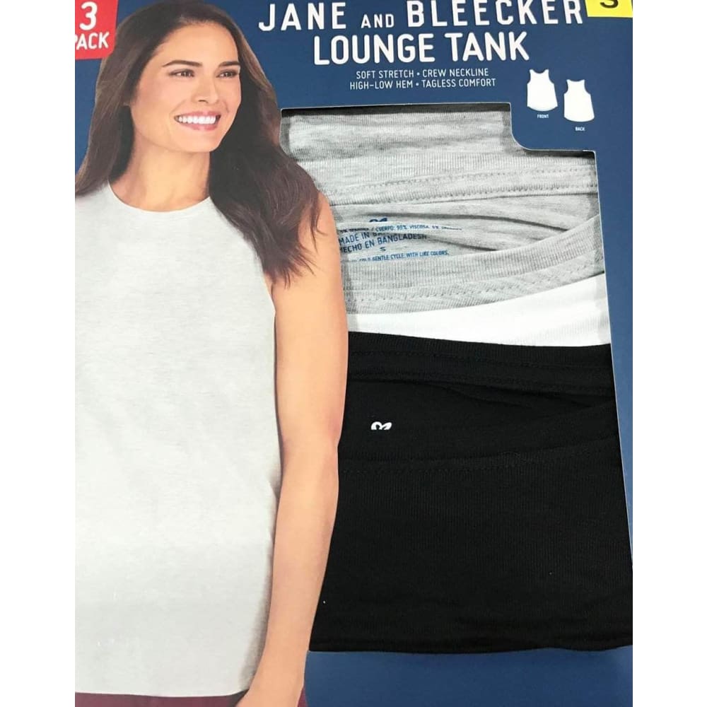 Jane and Bleecker Ladies Lounge Tank, Color Variety, 3-Pack-ShelHealth.Com