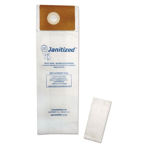 Janitized Vacuum Filter Bags Designed To Fit Advance Spectrum Carpetmaster 100/carton - Janitorial & Sanitation - Janitized®