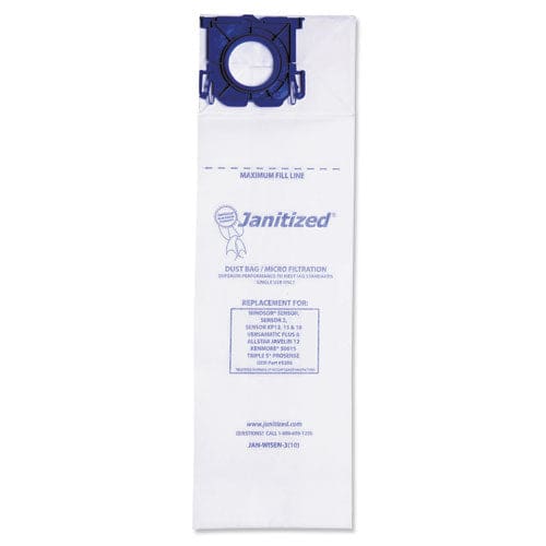 Janitized Vacuum Filter Bags Designed To Fit Windsor Sensor S/s2/xp/versamatic Plus 100/carton - Janitorial & Sanitation - Janitized®