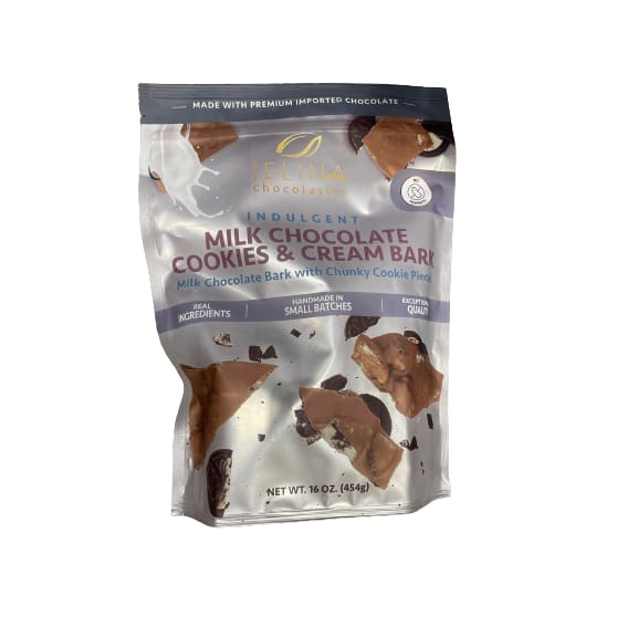 Jelina Chocolatier Indulgent Milk Chocolate Cookies & Cream Bark 16 oz. - Jelina Chocolatier