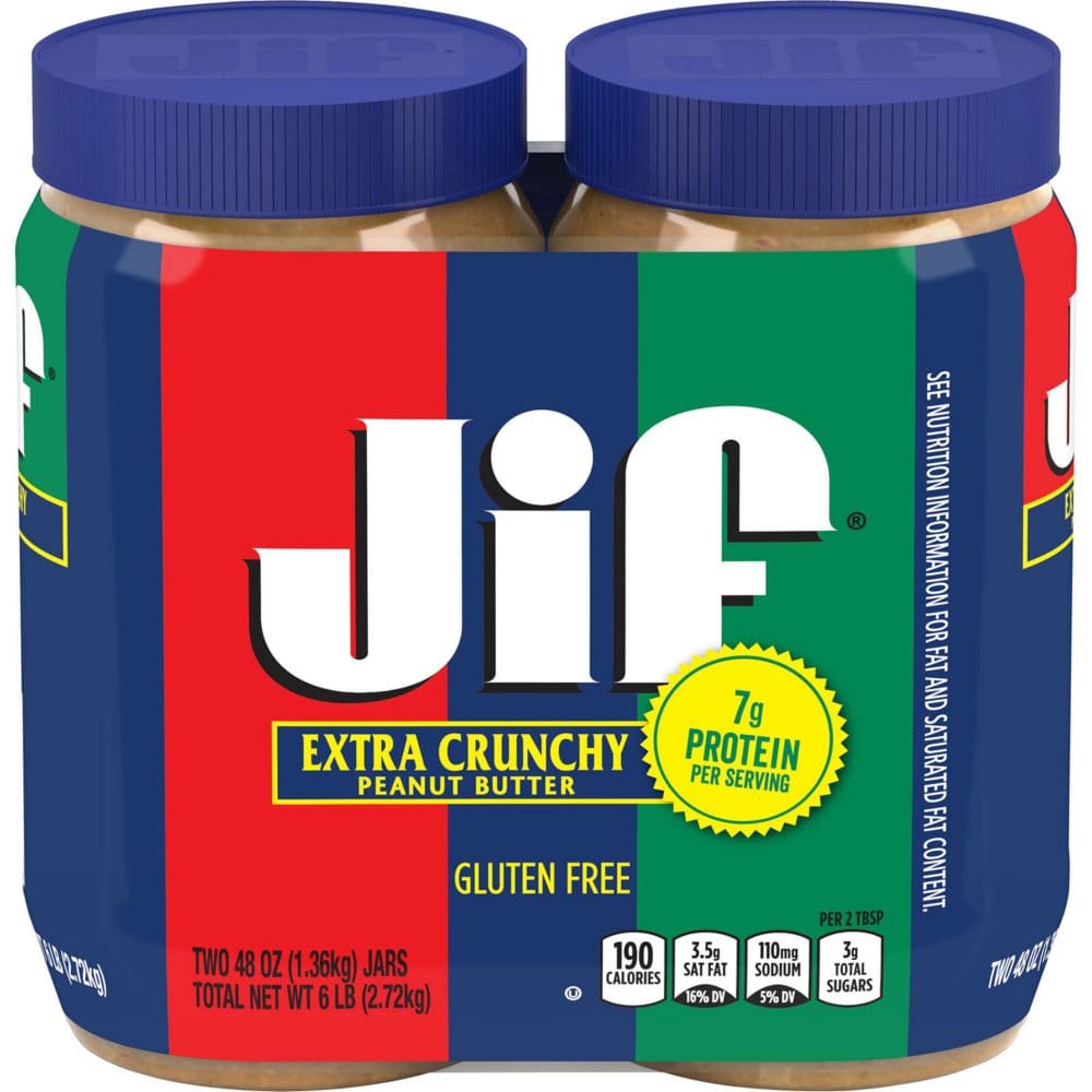 Jif Extra Crunchy Peanut Butter (48 oz. 2 pk.) - Condiments Oils & Sauces - Jif Extra