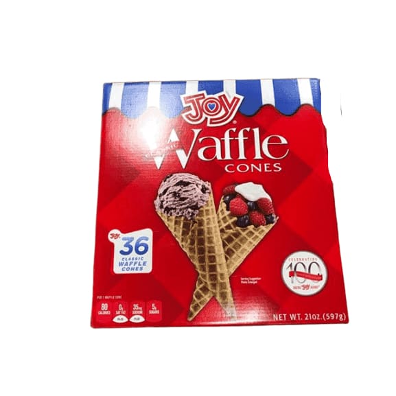 Joy Classic Waffle Cones, 36 Count - ShelHealth.Com