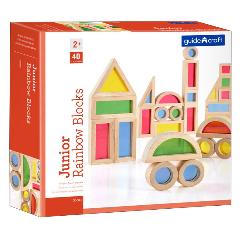 Jr Rainbow Blocks 40 Piece Set - Blocks & Construction Play - Guidecraft Usa