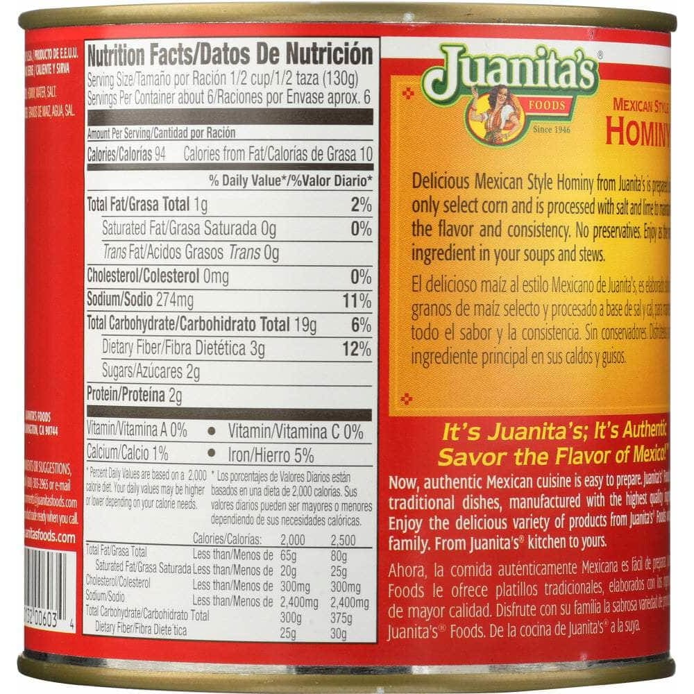 JUANITAS FOODS Juanita'S Foods Mexican Style Hominy, 25 Oz