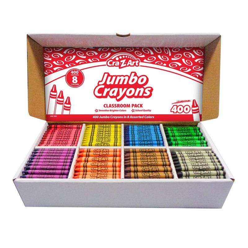 Jumbo Crayon Class Pack 8 Color 400 Count Box - Crayons - Cra-z-art
