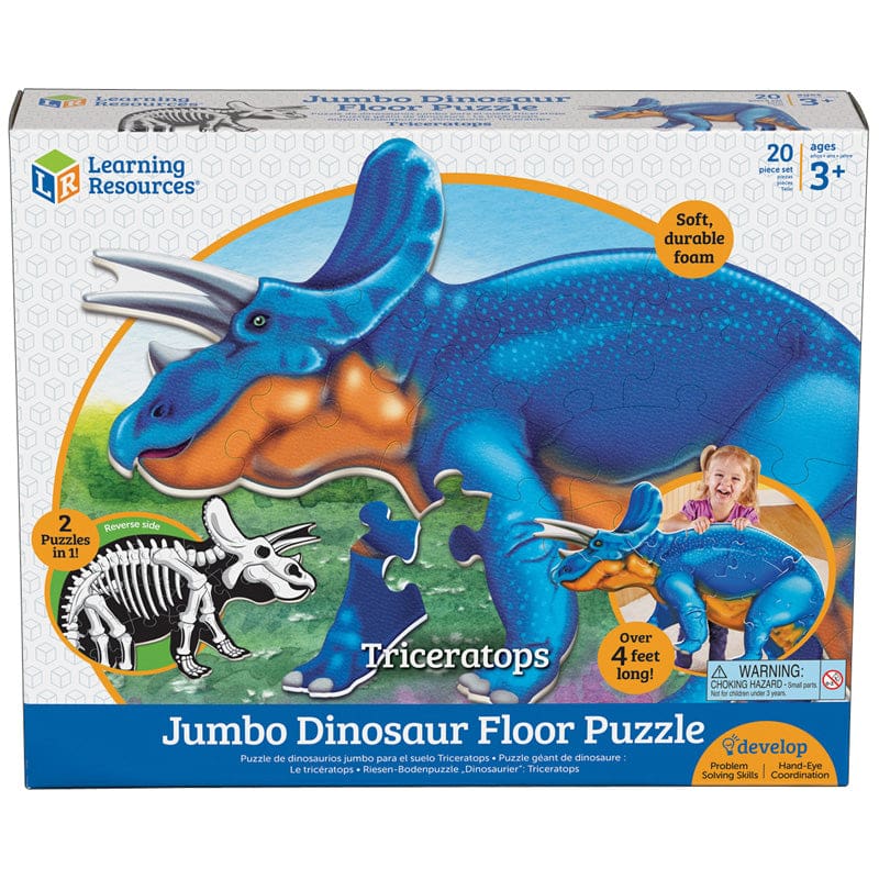 Jumbo Dinosaur Puzzle Triceratops Floor - Puzzles - Learning Resources