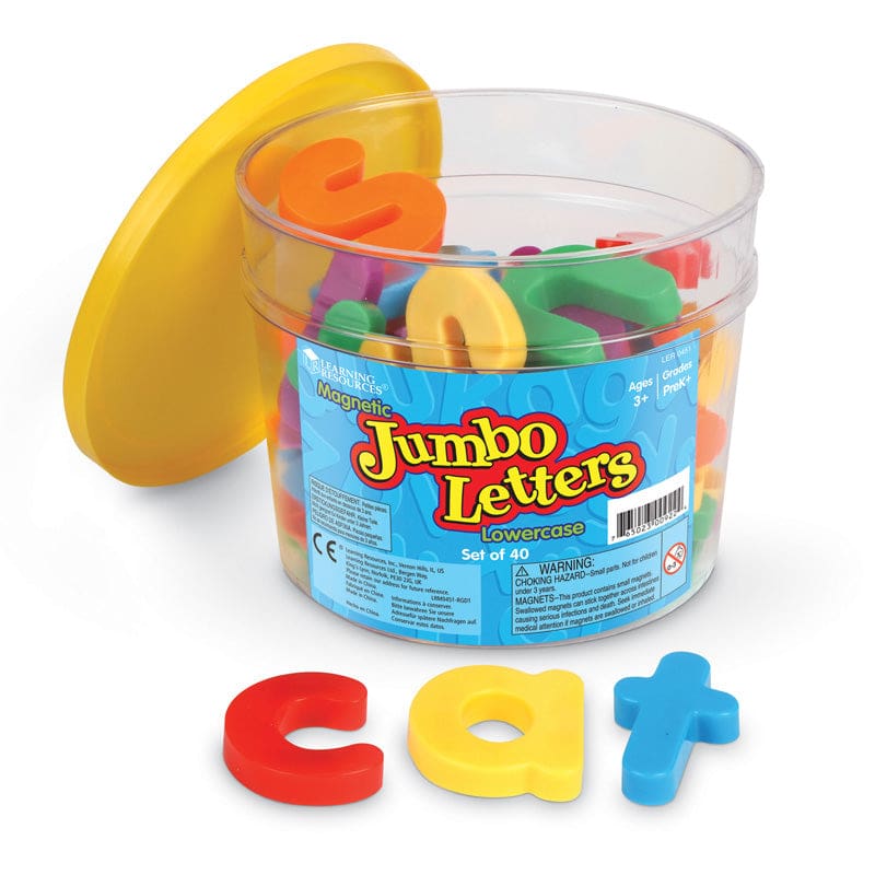 Jumbo Magnetic Letters 40/Pk Lowercase 2-1/2 Bucket (Pack of 2) - Magnetic Letters - Learning Resources