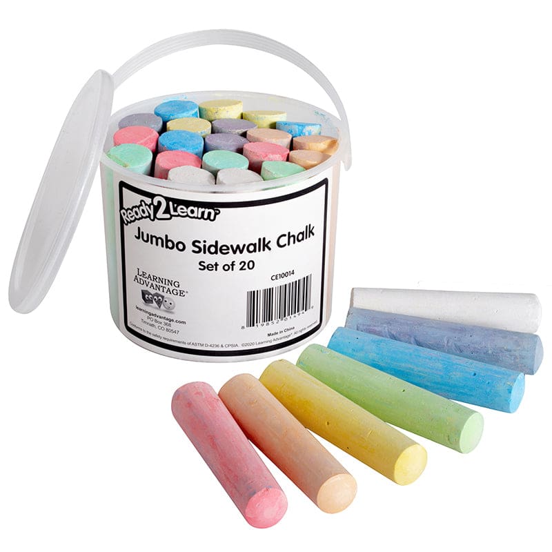 Jumbo Sidewalk Chalk - Set Of 20 (Pack of 6) - Chalk - Learning Advantage