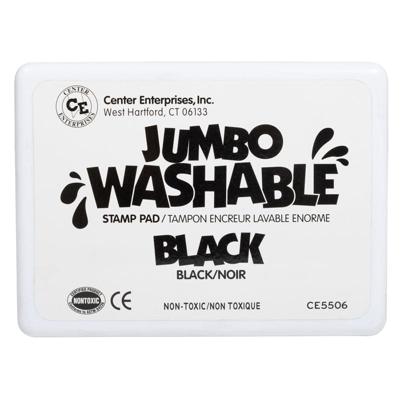 Jumbo Stamp Pad Black Washable (Pack of 3) - Stamps & Stamp Pads - Learning Advantage