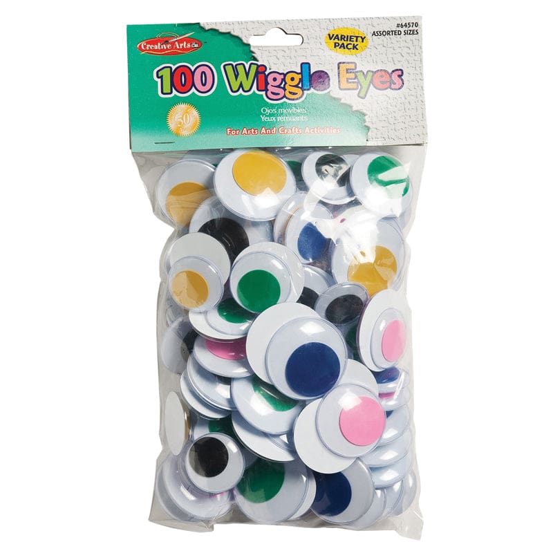 Jumbo Wiggle Eyes Assorted Colors (Pack of 2) - Wiggle Eyes - Charles Leonard