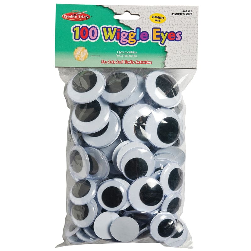 Jumbo Wiggle Eyes Black (Pack of 2) - Wiggle Eyes - Charles Leonard