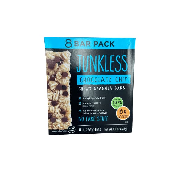 JUNKLESS JUNKLESS Non-GMO Delicious Chewy Granola Bars, 8 Ct, Multiple Choice Flavor, 8.8 oz