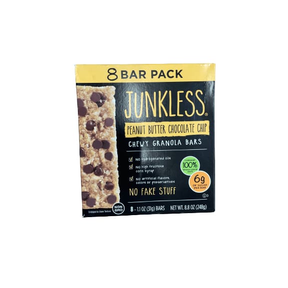 JUNKLESS JUNKLESS Non-GMO Delicious Chewy Granola Bars, 8 Ct, Multiple Choice Flavor, 8.8 oz