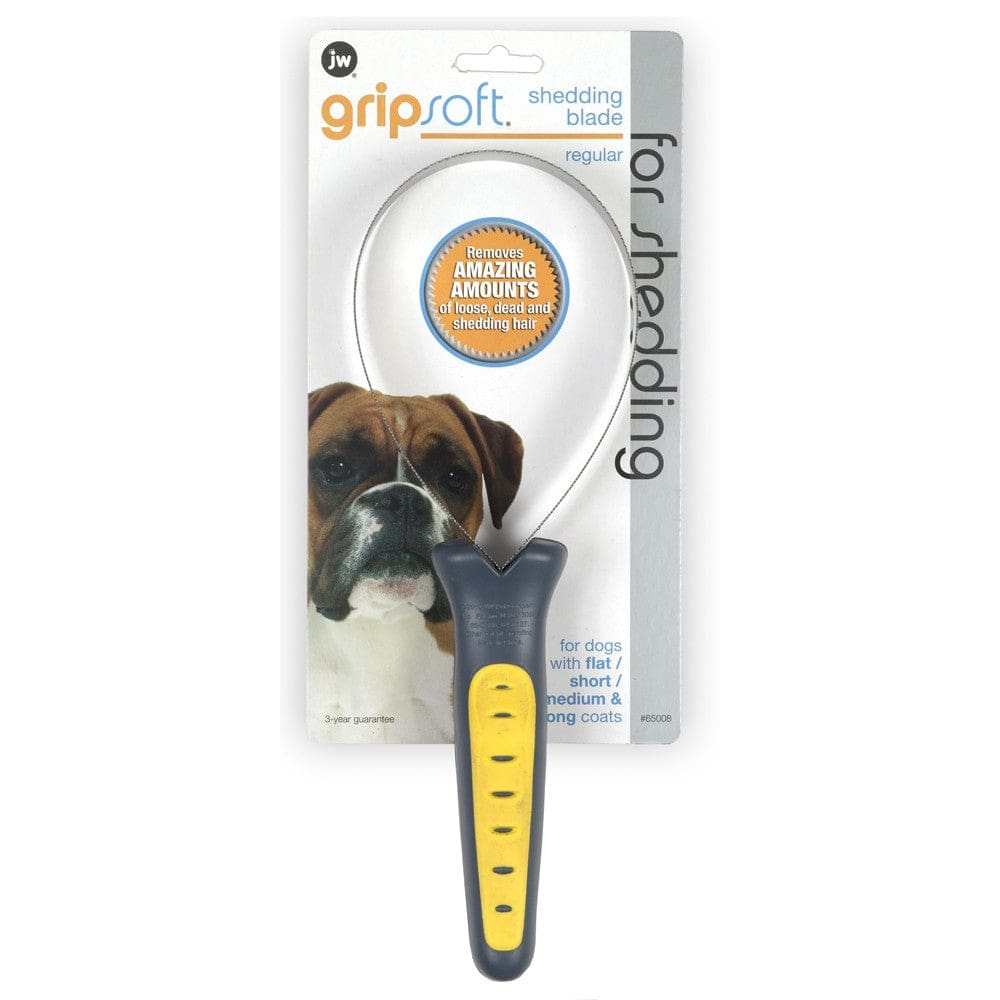 JW Pet Shedding Blade Grey; Yellow Regular - Pet Supplies - JW