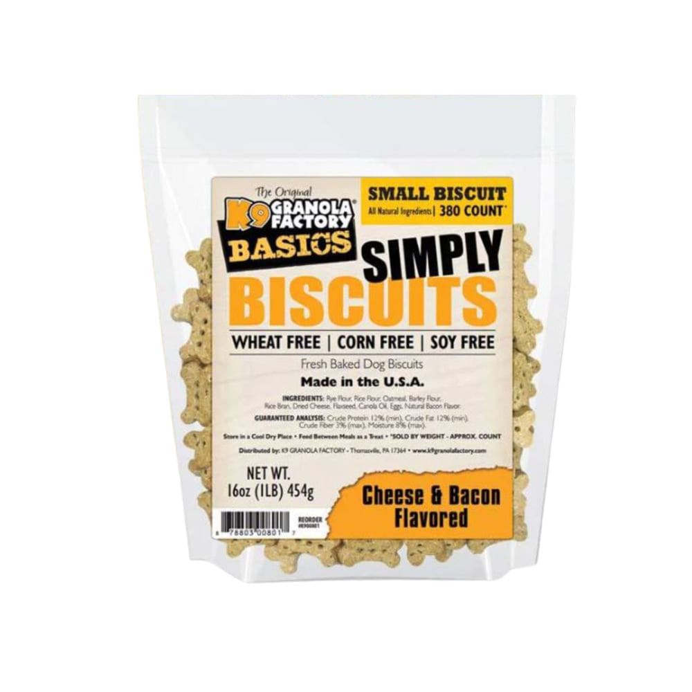 K9 Granola Simply Biscuits; Small Cheese and Bacon 1Lb - Pet Supplies - K9