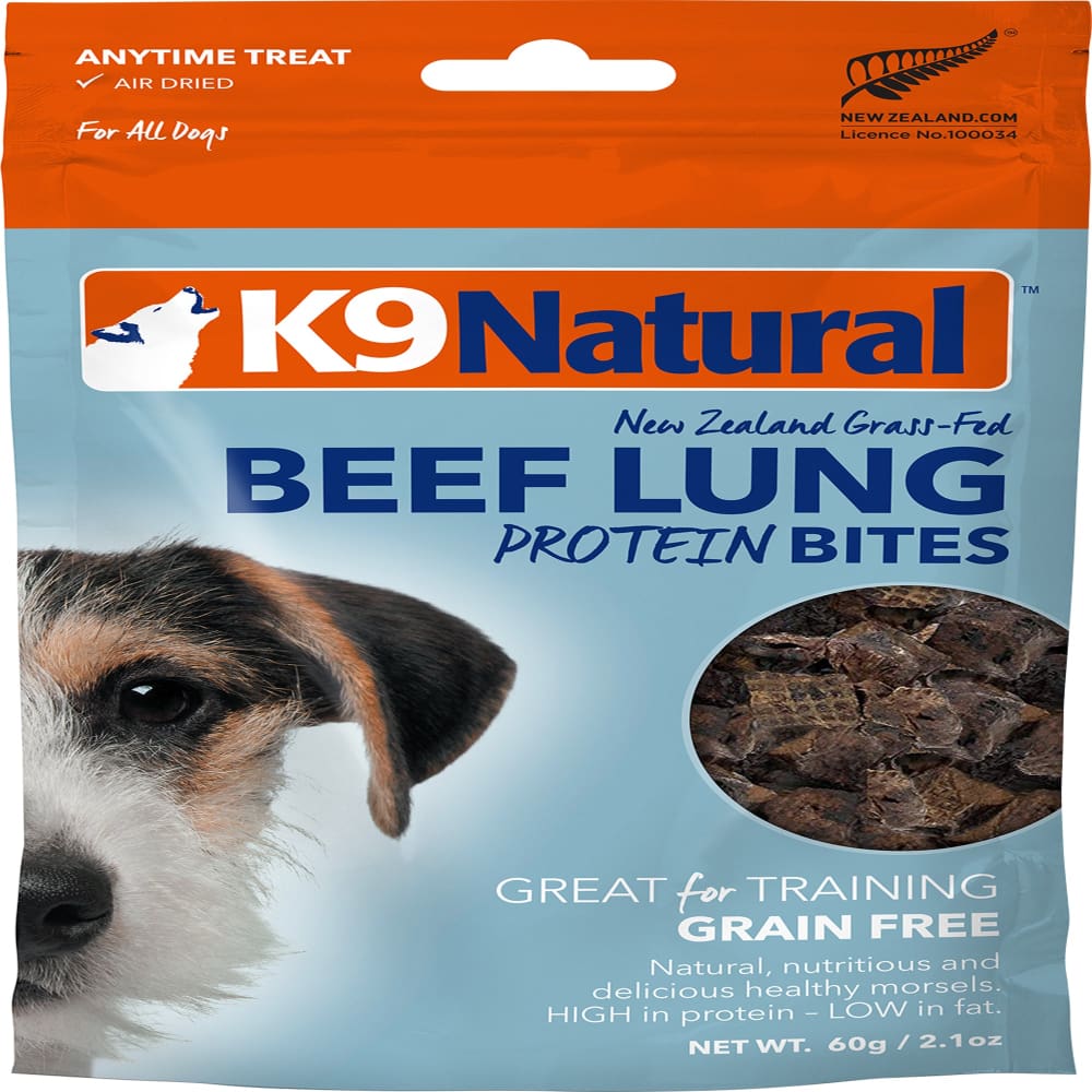 K9 Naturals Dog Air Dried Beef Lung Bites 2.1Oz - Pet Supplies - K9