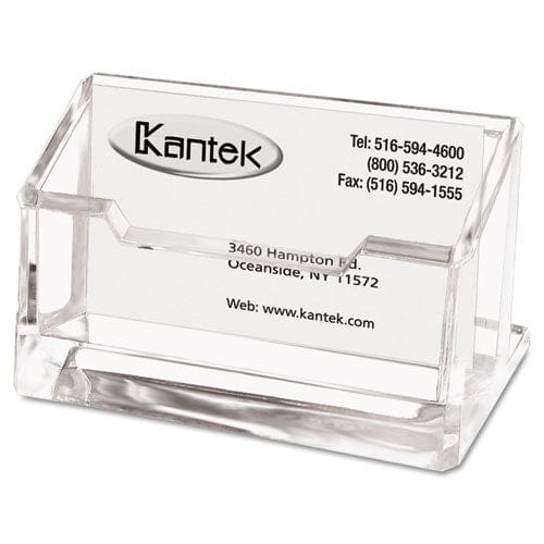 Kantek Acrylic Business Card Holder Holds 80 Cards 4 X 1.88 X 2 Clear - Office - Kantek