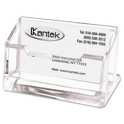 Kantek Acrylic Business Card Holder Holds 80 Cards 4 X 1.88 X 2 Clear - Office - Kantek