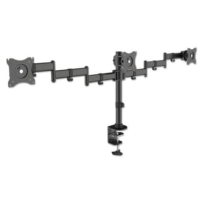 Kantek Articulating Triple Monitor Arms For 13 To 27 Monitors 360 Deg Rotation 45 Deg Tilt 180 Deg Pan Black Supports 18 Lb - Furniture -