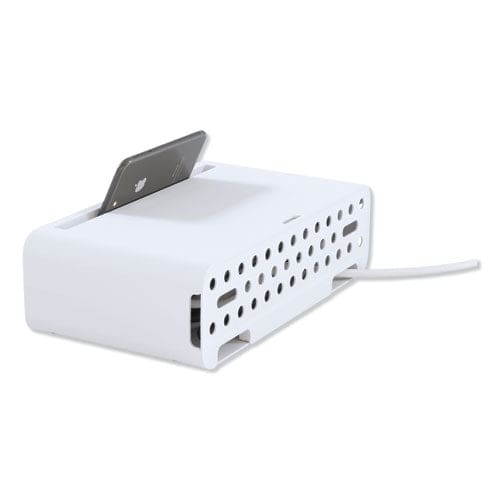 Kantek Cable Management Power Hub And Stand With Usb Charging Ports 5 Outlets 3 Usb 6.5 Ft Cord White - Technology - Kantek