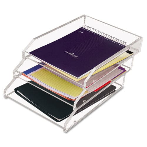 Kantek Clear Acrylic Letter Tray 1 Section Letter Size Files 10.5 X 13.75 X 2.5 Clear - School Supplies - Kantek