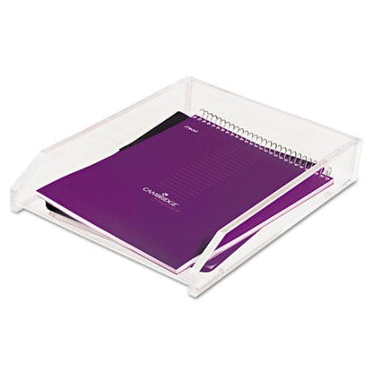 Kantek Clear Acrylic Letter Tray 1 Section Letter Size Files 10.5 X 13.75 X 2.5 Clear - School Supplies - Kantek