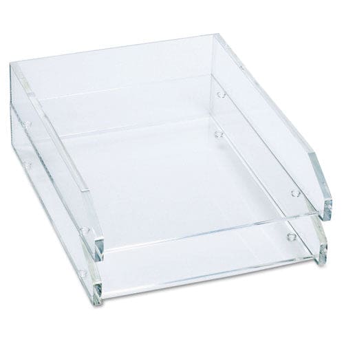 Kantek Clear Acrylic Letter Tray 2 Sections Letter Size Files 10.5 X 13.75 X 2.5 Clear 2/pack - School Supplies - Kantek