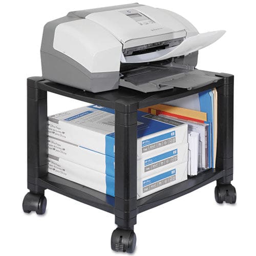 Kantek Height-adjustable Deskside Printer Cart Plastic 3 Shelves 1 Drawer 60 Lb Capacity 20 X 13.25 X 24.5 Black - Furniture - Kantek