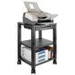 Kantek Height-adjustable Deskside Printer Cart Plastic 3 Shelves 1 Drawer 75 Lb Capacity 17 X 13.25 X 24.5 Black - Furniture - Kantek